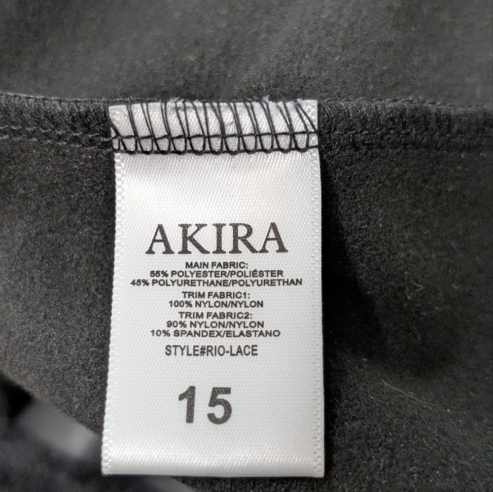 Akira Black Lace Women's Pants Junior Size 15 - Picture 8 of 9